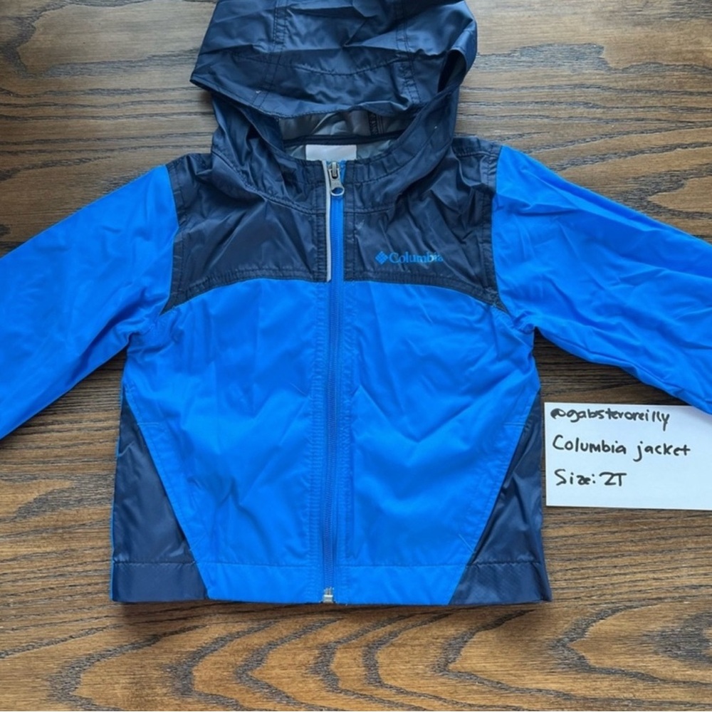 Columbia Blue Raincoat Lightweight Water-Resistant